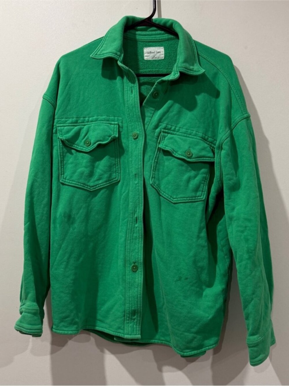 Wilfred Free Green Oversized Shirt Jacket Shacket Size M - Picture 2 of 11
